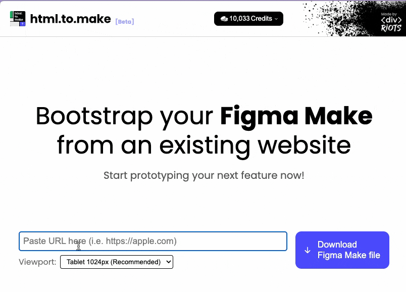 Video of someone entering notion.com as URL and downloading a .make file