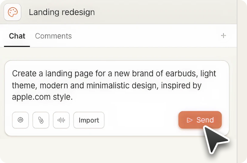 Screenshot of a prompt in Claude Design.