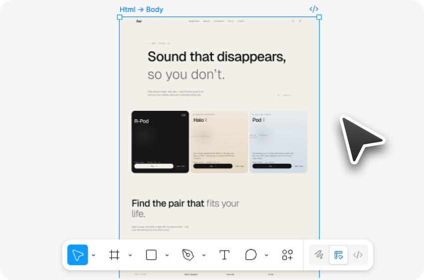 Screenshot of pasting Claude Design prototype directly into Figma.