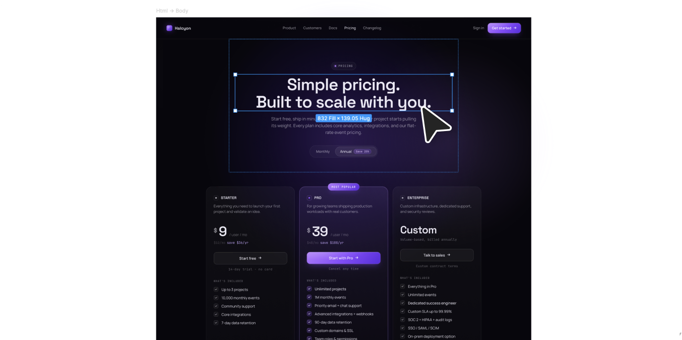 Screenshot of Claude Design UI converted to editable Figma layers.