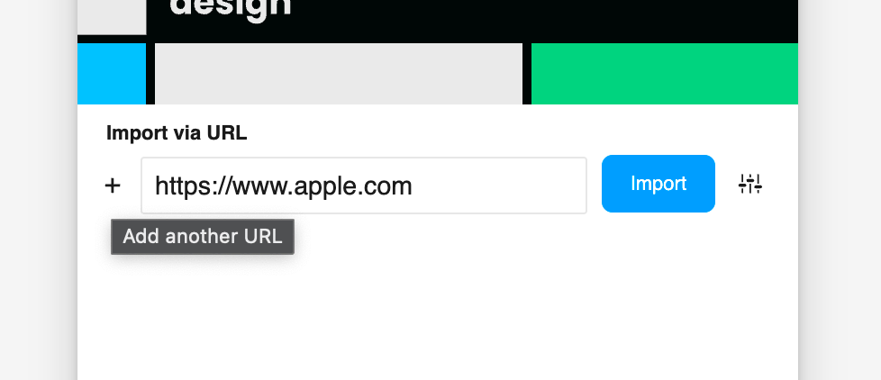 Screenshot of importing several URLs at once via the plugin.