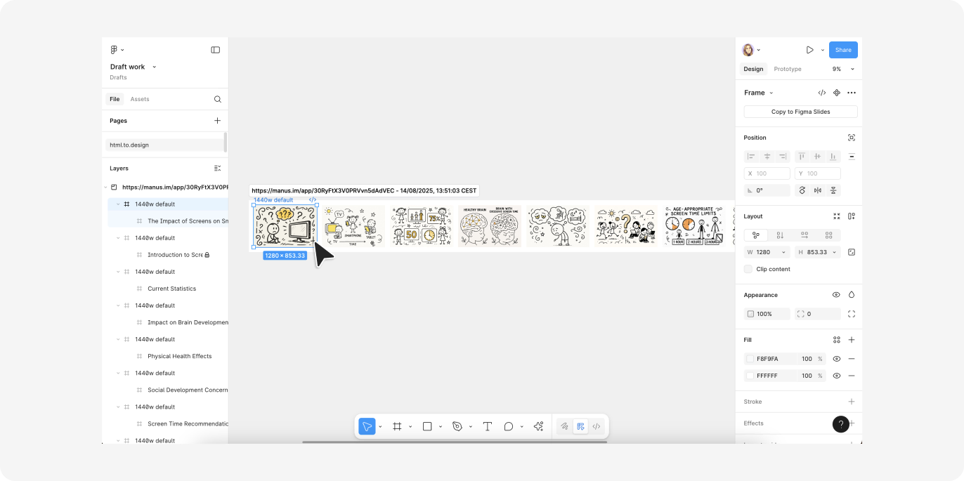 Edit your Manus AI-generated slides right in Figma.