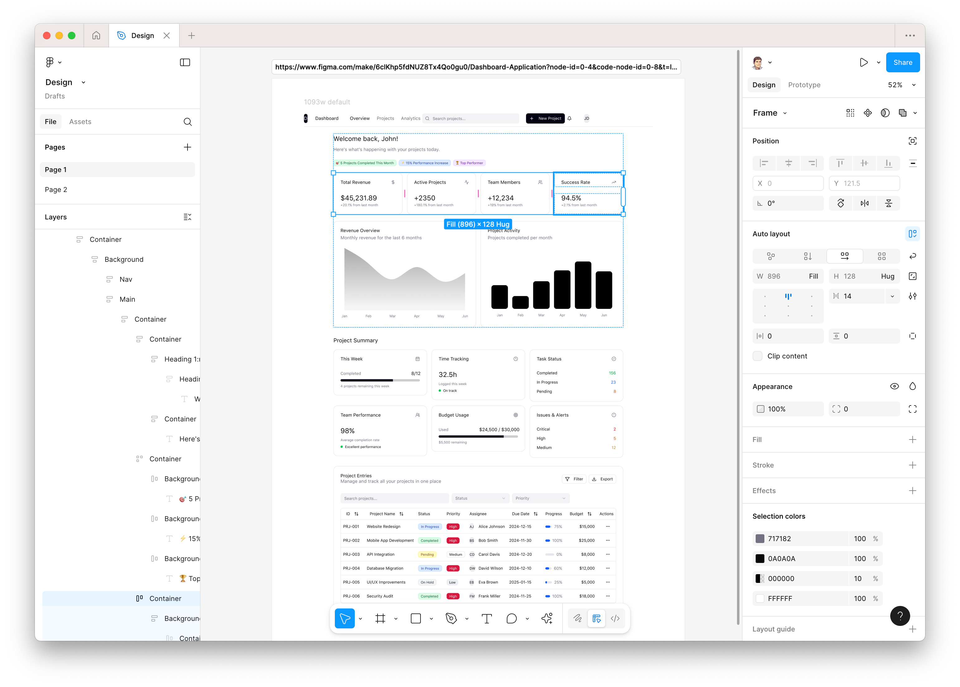 Screenshot of Figma with the Figma Make project fully editable.