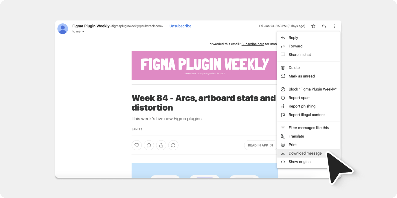 How to download your email as a file.