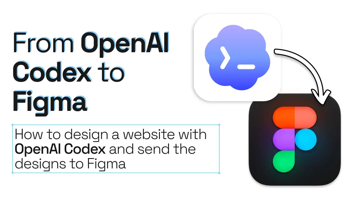 An OpenAI Codex logo with an arrow pointing into a Figma logo.