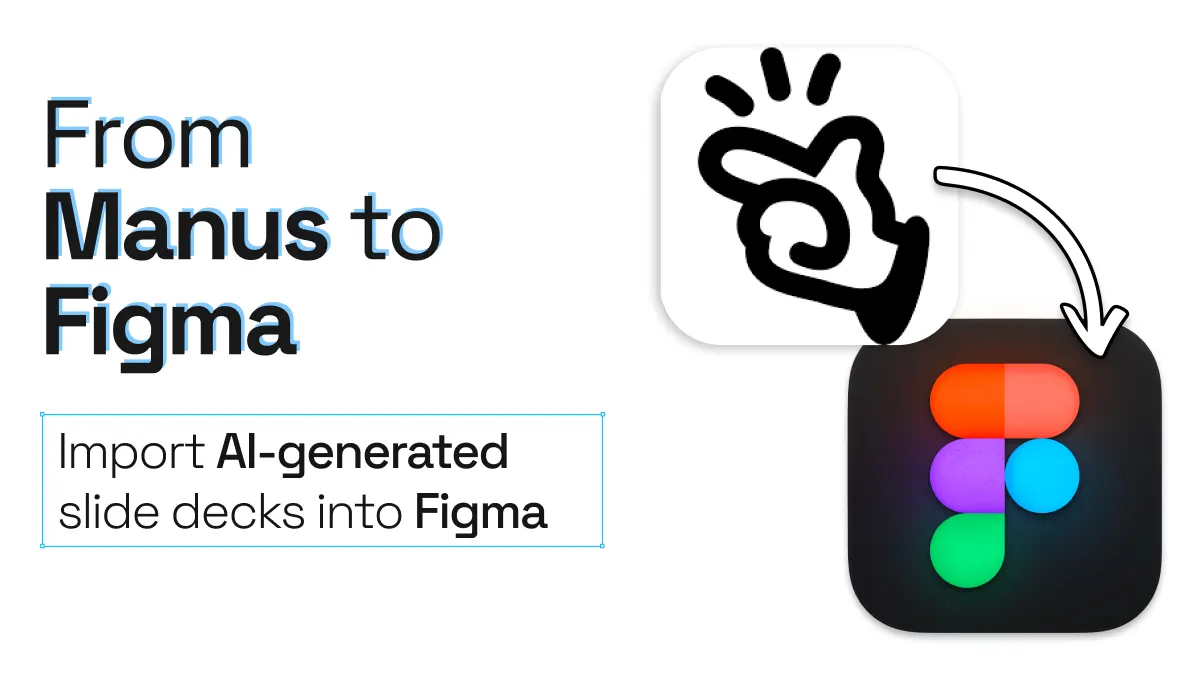 A Manus AI logo with an arrow pointing into a Figma logo.