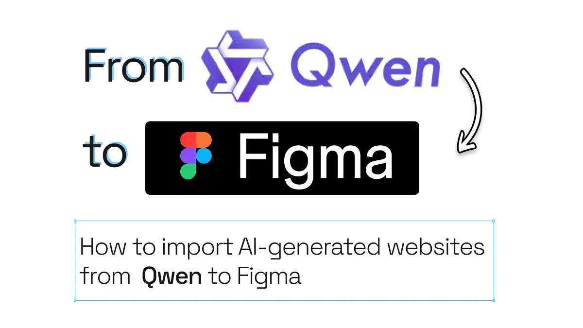 A Qwen logo with an arrow pointing into a Figma logo.