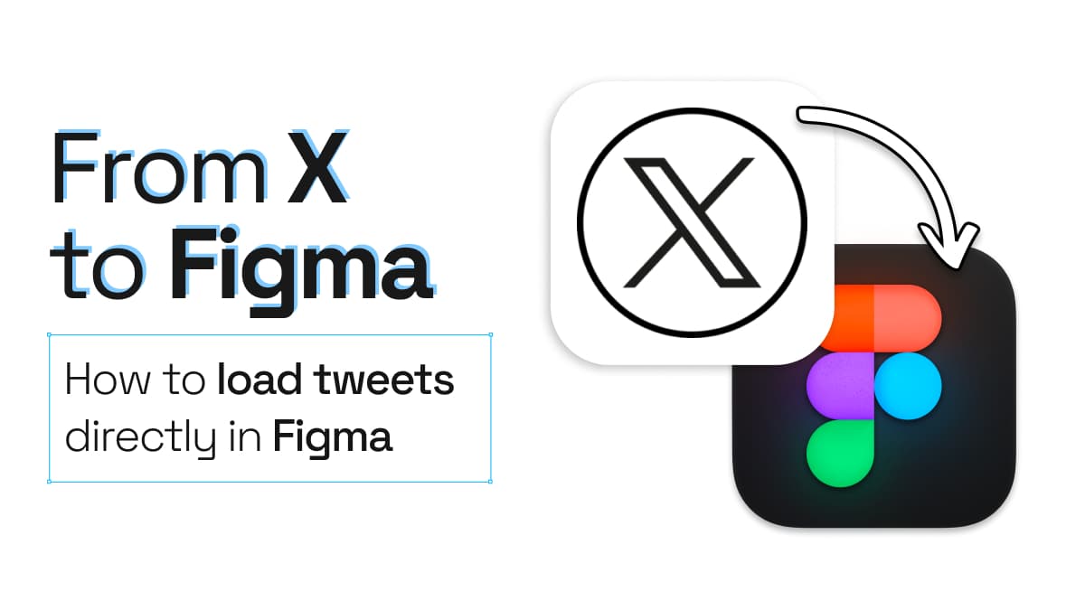 A Twitter or X logo with an arrow pointing into a Figma logo.