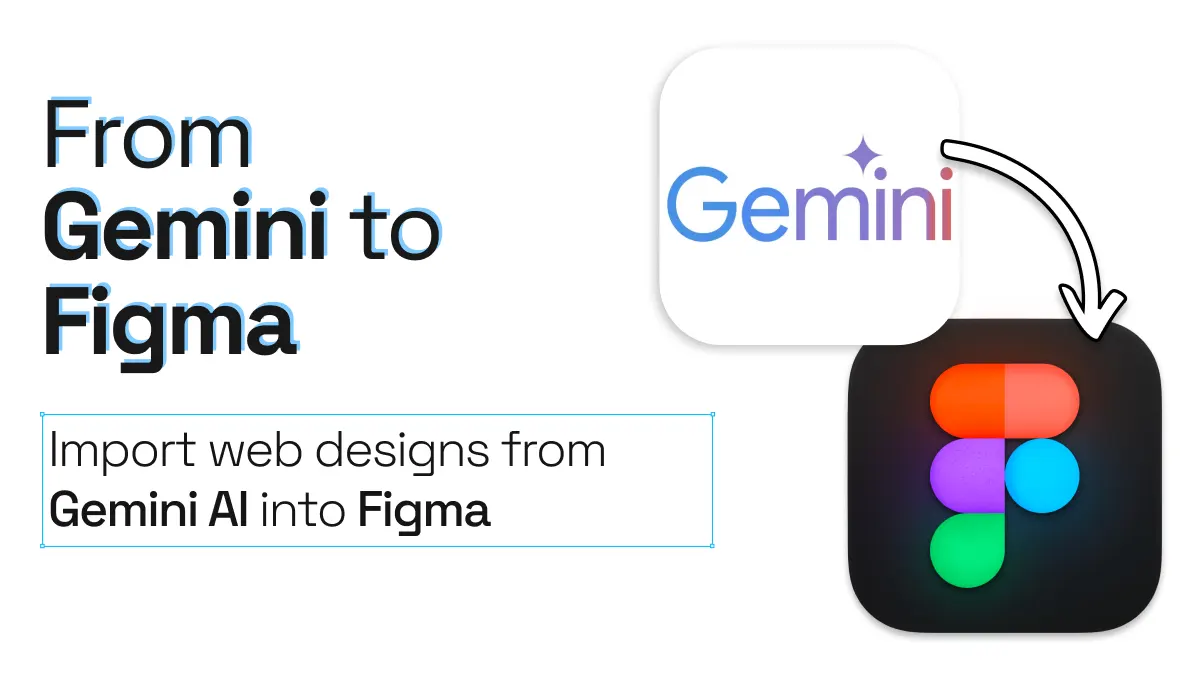 A Gemini logo with an arrow pointing into a Figma logo.