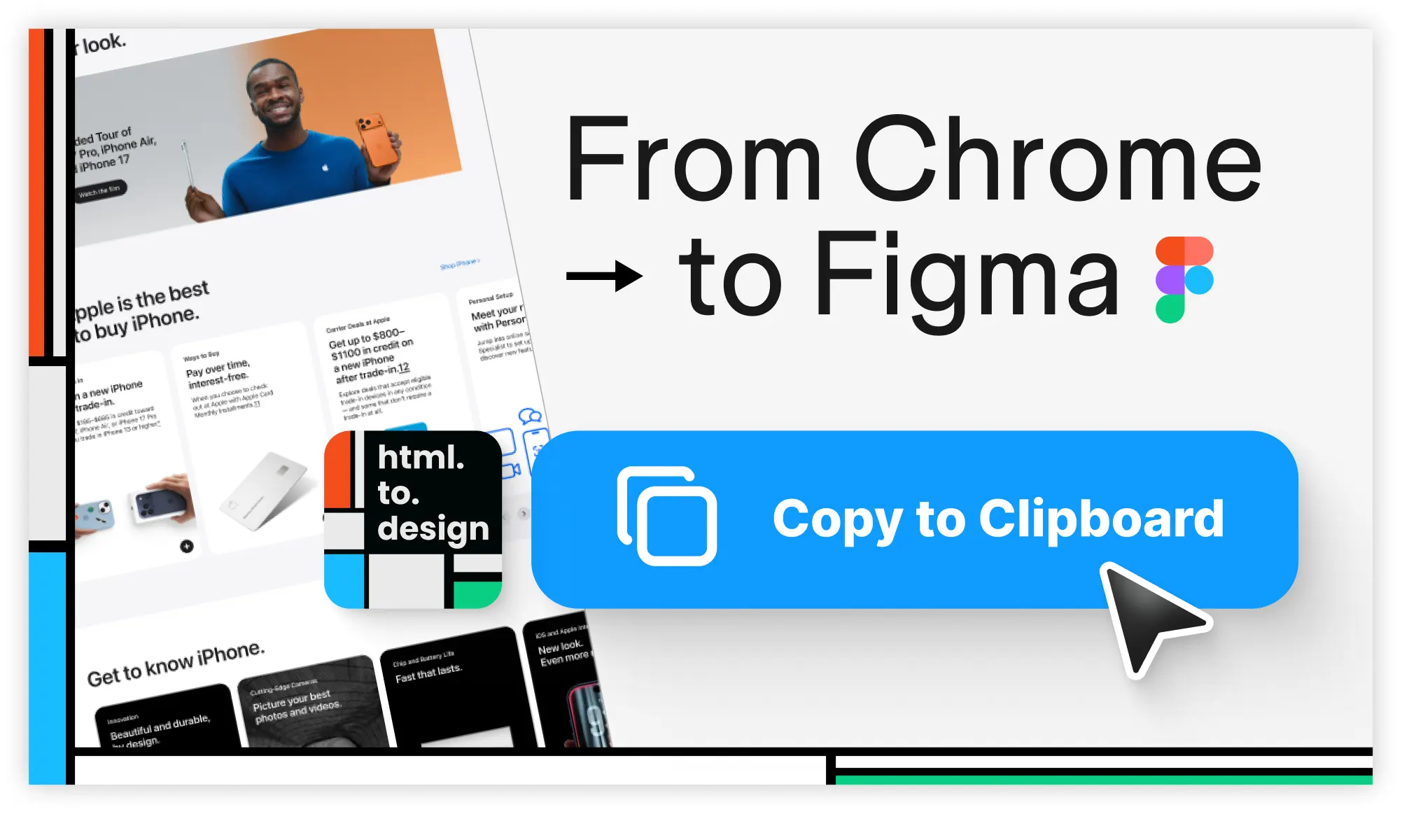Copy to clipboard button and the title From Chrome to Figma.