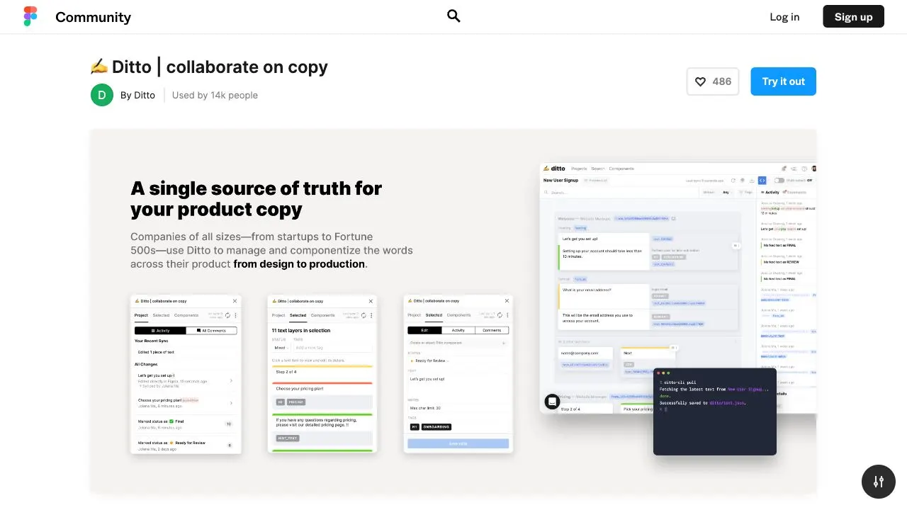 screenshot ofDittoplugin page in Figma